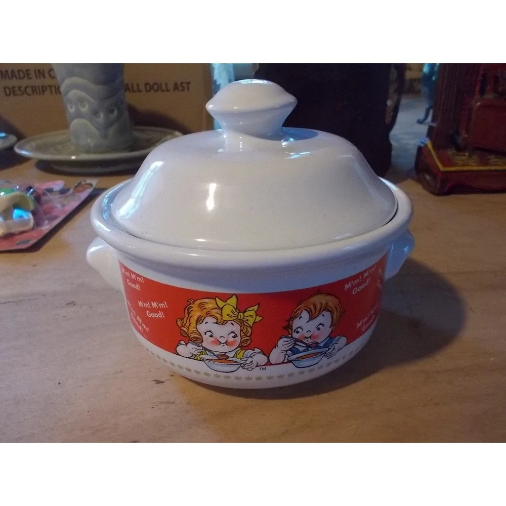 Vintage 1998 Campbells Soup Kids Ceramic Tureen Bowl with Lid Houston Harvest